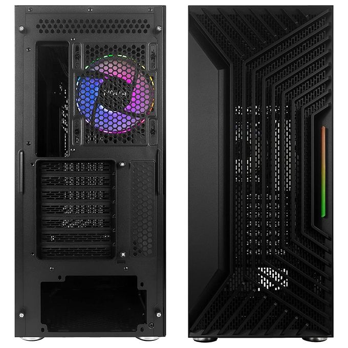 Noua CS0222PW-F18K589 Ne-o F18 Case Mid Tower ATX E-ATX Vetro Temperato Ventola PWM ARGB Strip LED colore Nero