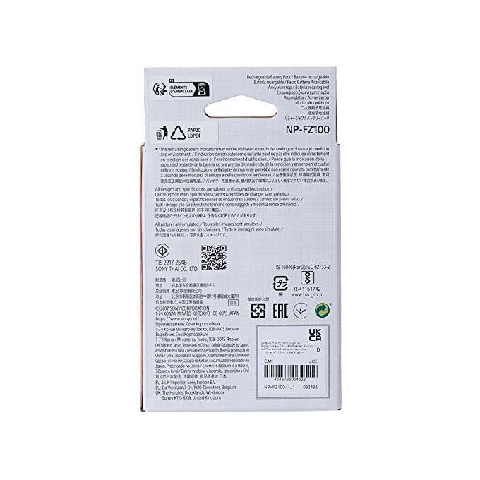 Sony NPFZ100.CE Serie Z Batteria Ricaricabile agli Ioni di Litio 7,2V 2280mAh colore Nero