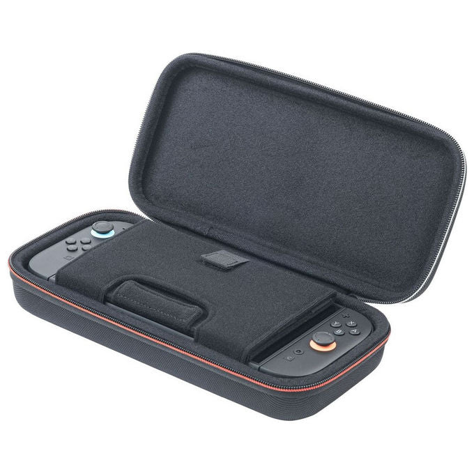 RDS Industries NS212SM Custodia rigida Nintendo Switch 2 Switch OLED Switch con scomparto imbottito tasca per 12 schede di gioco e maniglia colore Nero