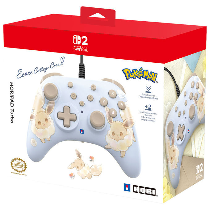 Hori NSX-083E HORIPAD Turbo Controller Cablato Nintendo Switch 2 Analogico Digitale Pulsanti Posteriori Programmabili colore Blu nuvola