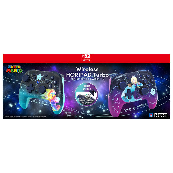 HORI controller wireless Nintendo Switch 2 Horipad Turbo Universe Rosalina licenza ufficiale stick TMR pulsanti programmabili