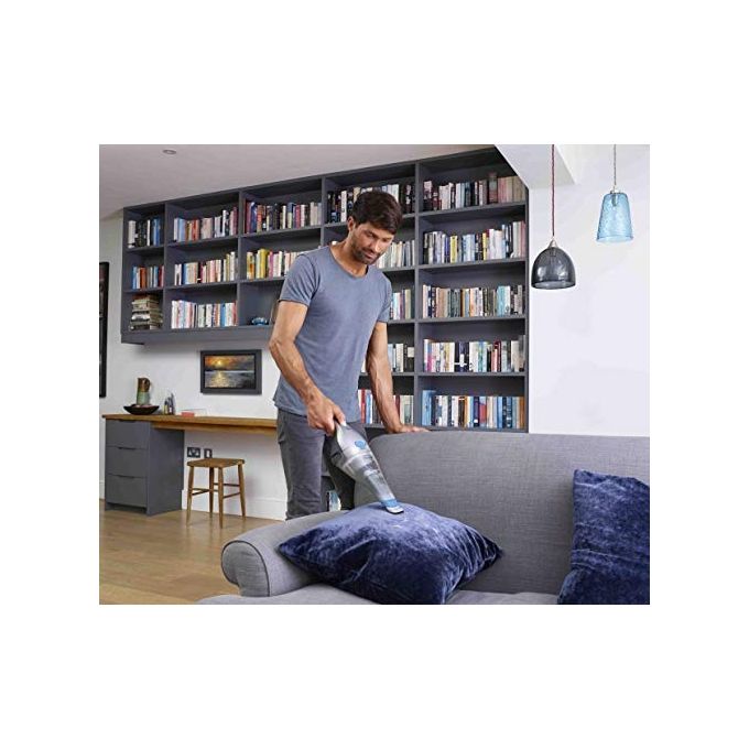 Black+Decker NVC215WA-Q Dustbuster Aspirabriciole Capacita' 0,385 L Tecnologia Litio 7,2 V 10,8 Wh con Accessori Argento-Blu