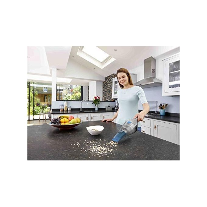 Black+Decker NVC215WA-Q Dustbuster Aspirabriciole Capacita' 0,385 L Tecnologia Litio 7,2 V 10,8 Wh con Accessori Argento-Blu