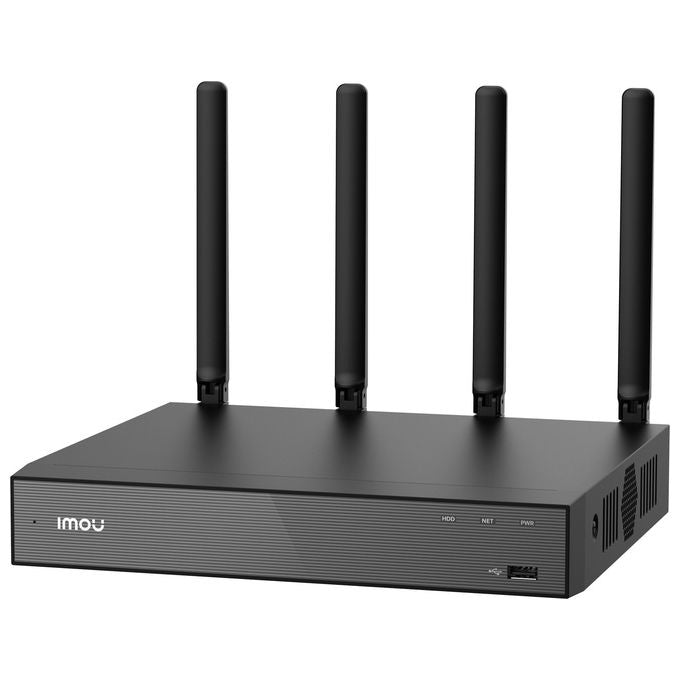 Imou NVR-N118W-8A0E Videoregistratore di Rete NVR 18 Canali Wi-Fi 6 Dual Band 4K H.265 Audio Bidirezionale HDMI VGA colore Nero