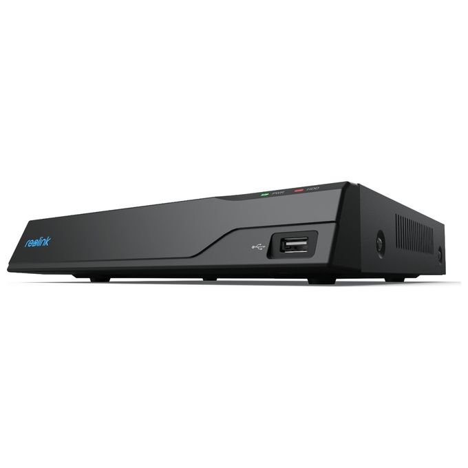 Reolink NVS8 NVR 8 canali PoE 4K 3840x2160 HDD 2TB espandibile 12TB HDMI VGA colore Nero