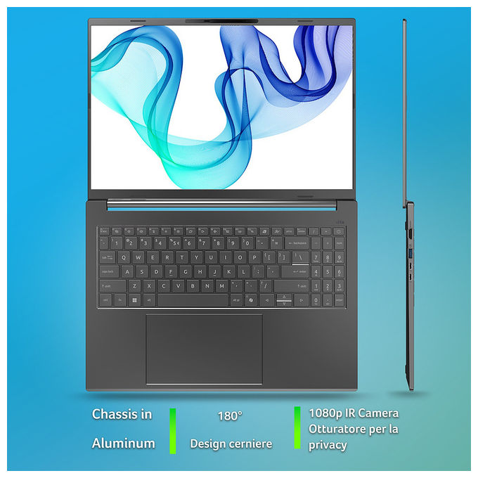 Acer A16-52M-52G1 Aspire 16 AI Notebook Intel Core Ultra 5 16GB RAM 512GB SSD Intel Arc OLED Windows 11 Grigio