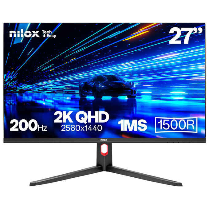 Nilox, Monitor Curvo 27 Pollici, 200Hz, 2K HDMI DP