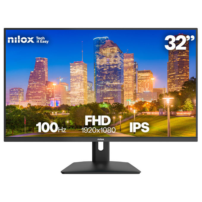 Nilox NXM32FHD1001 Monitor PC 32'' IPS Full HD 1920x1080 100Hz 4ms HDMI VGA VESA 75x75 Low Blue Light