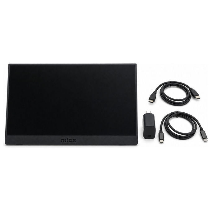 Nilox, Monitor Portatile 15.6” IPS Full HD, Altoparlanti Integrati, Nero