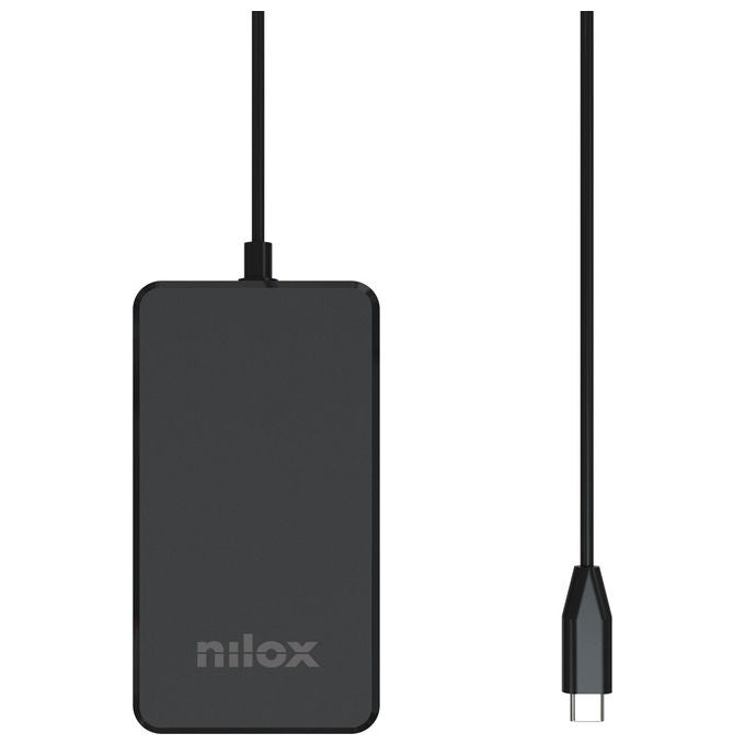 Nilox NXPDCGAN65W Alimentatore GaN USB-C 65W Power Delivery per Laptop Notebook Tablet Smartphone colore Nero