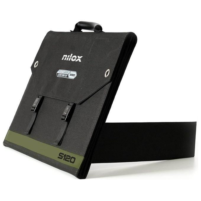 Nilox Pannelli Solari S120, Pannello Fotovoltaico Mono Splitcristallino da 120W per Gite Fuoriporta e Uso Domestico, Ricarica di Devices a 5V, Power Station ed Elettrodomestici se Collegato con Inverter