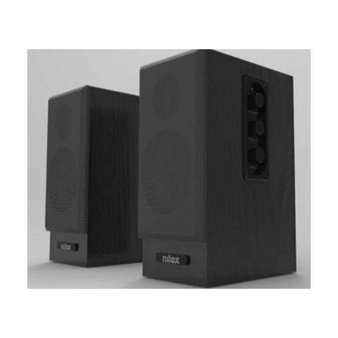Nilox NXWB30 Casse Acustiche Preamplificate 30 W con Ingresso RCA 2 Canali Materiale Legno colore Nero
