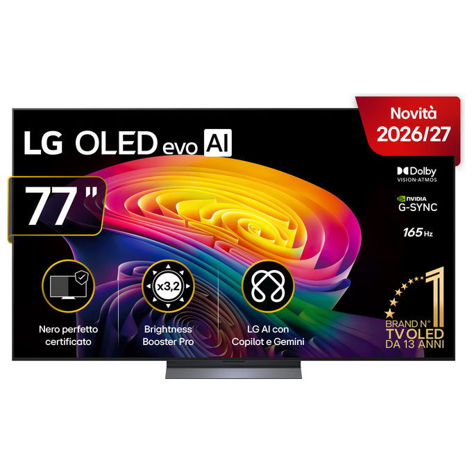 LG OLED77C65LA Serie C6 Smart TV OLED evo 77'' 4K webOS 26 VRR 165Hz Dolby Atmos Wi-Fi 6E colore Nero