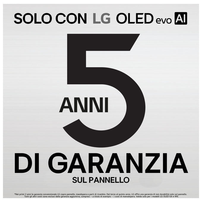 Televisore LG OLED77G64LW Serie G6 OLED evo 77 pollici 4K Smart TV Weaver Argento