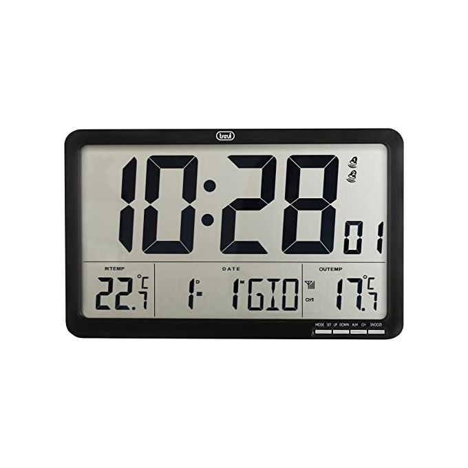 Trevi OM 3560 RC Orologio Digitale da Parete Radiocontrollato con Sensore Esterno