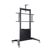 ITB OM07146 Carrello Trolley XXL VESA Max Supporto per Monitor 55-100 pollici Portata 120 Kg Regolabile in Altezza con Ruote Piroettanti e Freno colore Nero