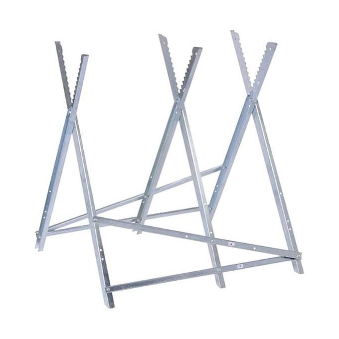 EXCEL 08879 Cavalletto Taglialegna in Acciaio Zincato Sezione Rettangolare Spessore 1,2 1,3 mm Portata 100 Kg Altezza 86 cm Larghezza 80 cm colore Nero