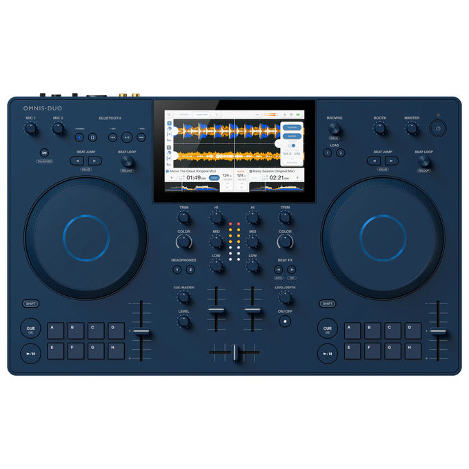 AlphaTheta OMNIS-DUO Sistema DJ Portatile a 2 Deck con Touchscreen Batteria Integrata e Connettivita' Bluetooth colore Indaco