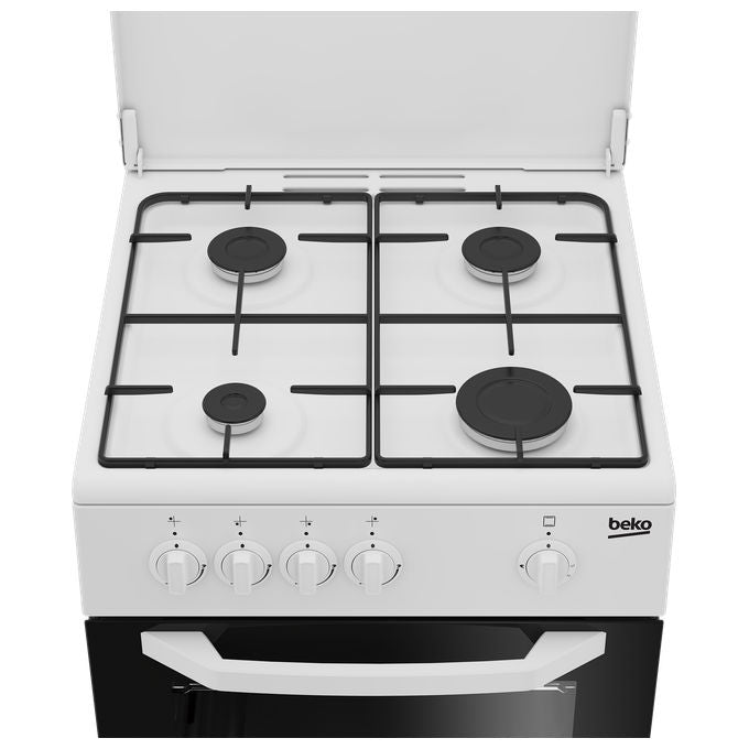 Beko CSG42009DW Cucina a Gas 4 Fuochi Forno Gas 54 L Grill (50x50x85 cm) colore Bianco