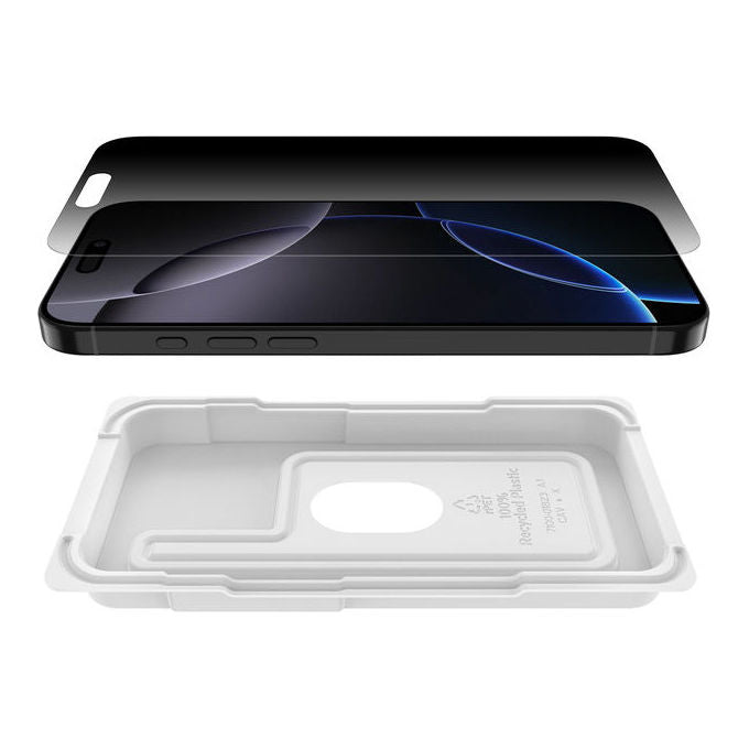 Belkin OVA170HQ ScreenForce Schermo protettivo per la privacy in vetro temperato antibatterico e resistente ai graffi per Apple iPhone 16 Pro Max spessore 0.29 mm colore Nero