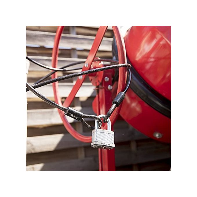 Master Lock 49EURD Cavo con Passanti Acciaio Intrecciato Nero 3mt