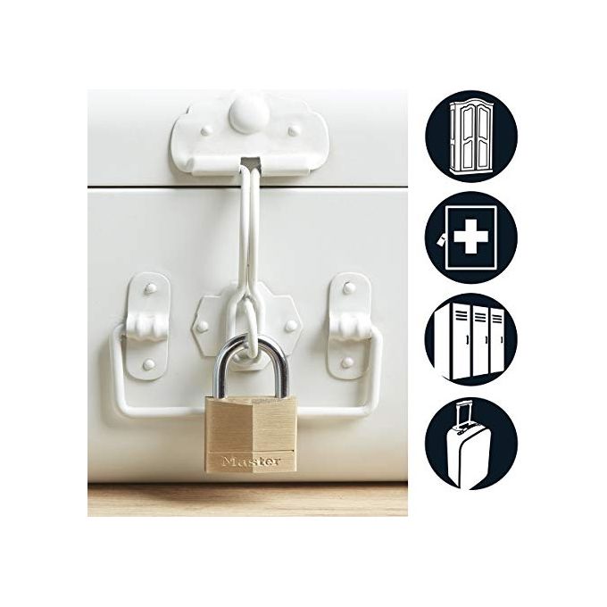 Master Lock 140EURSIX Confezione da 6 Lucchetti con Chiavi in Ottone Oro 6x4x1.3cm