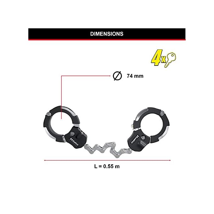 Master Lock Antifurto Manette Serratura a Chiave 8290EURDPRO