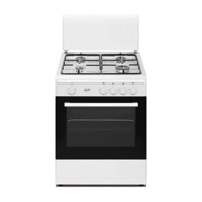Ducati SD664WGE Cucina a Gas con Forno a Gas Larghezza 60 cm Forno 59 L Classe Energetica a 4 Fuochi Accensione Elettrica e Grill Integrato Colore Bianco