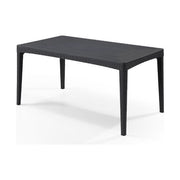 Keter 233563 Girona Tavolo da Esterno in Polipropilene Effetto Rattan 160x90x74 cm 6 Posti colore Graphite