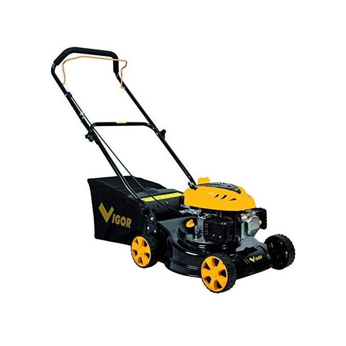 Vigor V-3000 Tagliaerba a Scoppio a Spinta Motore OHV 4 Tempi 123 cc Taglio 41 cm 3 Altezze Sacco 40 L