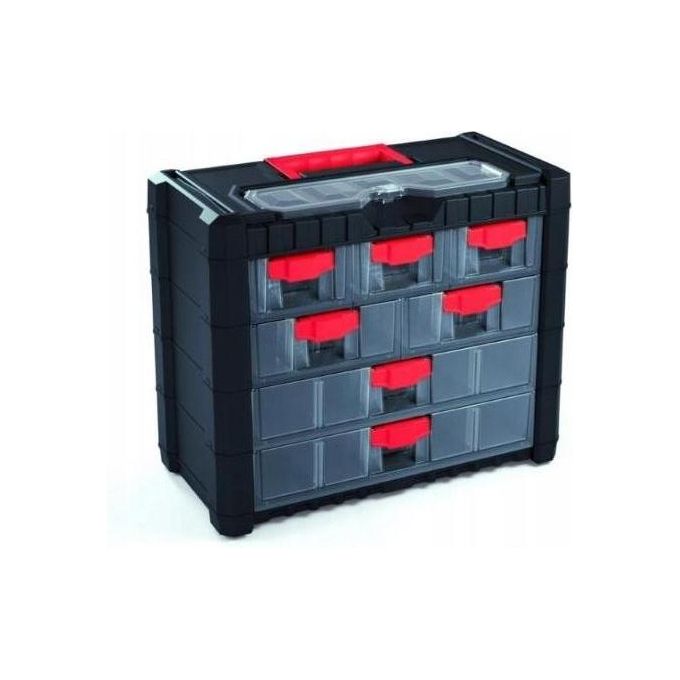 Kistenberg KI156 Multicase Cargo Cassetta Portautensili 7 Scomparti con Organizzatore Estraibile e Maniglia Ergonomica colore Nero