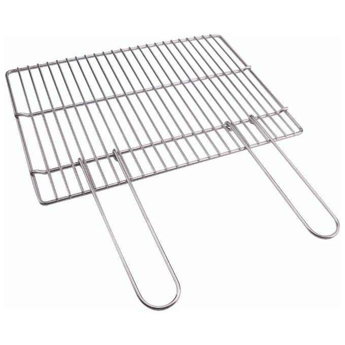 Sandrigarden 7913610 Graticola per Barbecue Acciaio Cromato Manici Richiudibili 450x330 mm