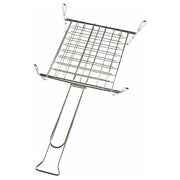 Sandrigarden 7912010 Graticola Doppia per Barbecue con Piedini Acciaio Cromato Modello Piccolo 22x27 cm