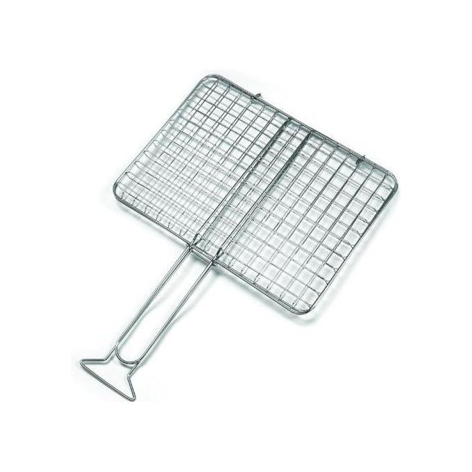 Sandrigarden 7911013 Graticola Doppia per Barbecue Acciaio Cromato Senza Piedi 270x370 mm