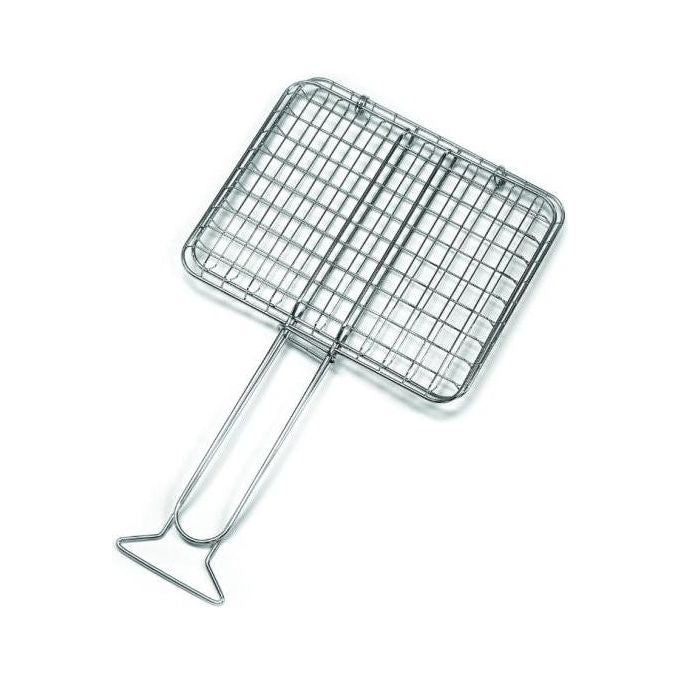 Sandrigarden 7911011 Graticola Doppia senza Piedi Acciaio Cromato per Barbecue a Carbone 220x270 mm