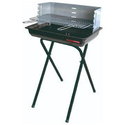 SandriGarden SG 47-28 Barbecue a Carbonella Piano Cottura 47x28 cm Griglia Cromata Cappa Antivento in Acciaio Inox