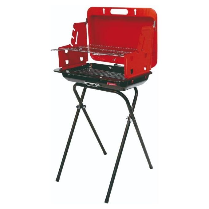 Sandrigarden SG 47-33 Barbecue a Carbone a Valigetta Portatile Griglia Cromata 47x33 cm 4 Posizioni