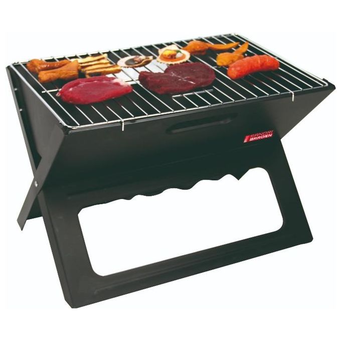 Sandrigarden SG 44-29 Barbecue da Tavolo a Carbone Griglia Cromata Area Cottura 44x29 cm colore Nero