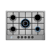 Ducati SDPC75F Piano cottura a gas 70 cm 5 fuochi manopole frontali griglie smaltate colore Inox