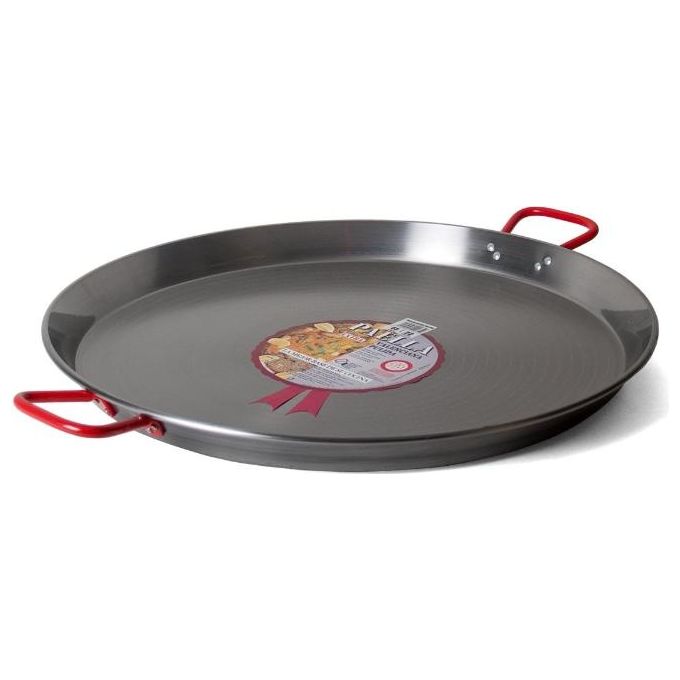 Garcima G100 Paellera Valenciana in Ferro Spazzolato 60 cm 2 Manici 19 Porzioni colore Grigio