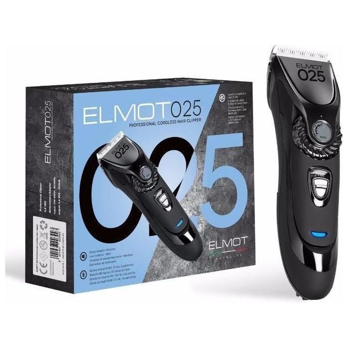 Elmot PTOSELMOT25 025 Tagliacapelli Professionale Cordless Testina Ceramica 4 Pettini 7500 rpm Batteria Ni-Mh colore Nero