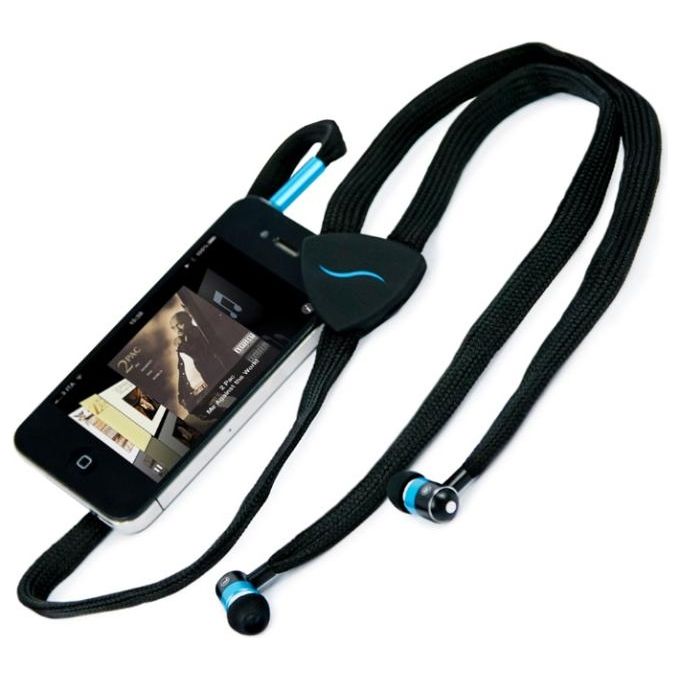 Hi-String Auricolare a Stringa in Tessuto Black