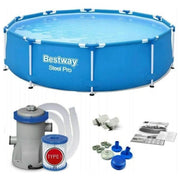 Bestway Piscina Frame Tonda Steel Pro con Filtro 366X76 cm Struttura in Metallo Resistente e Facile da Montare