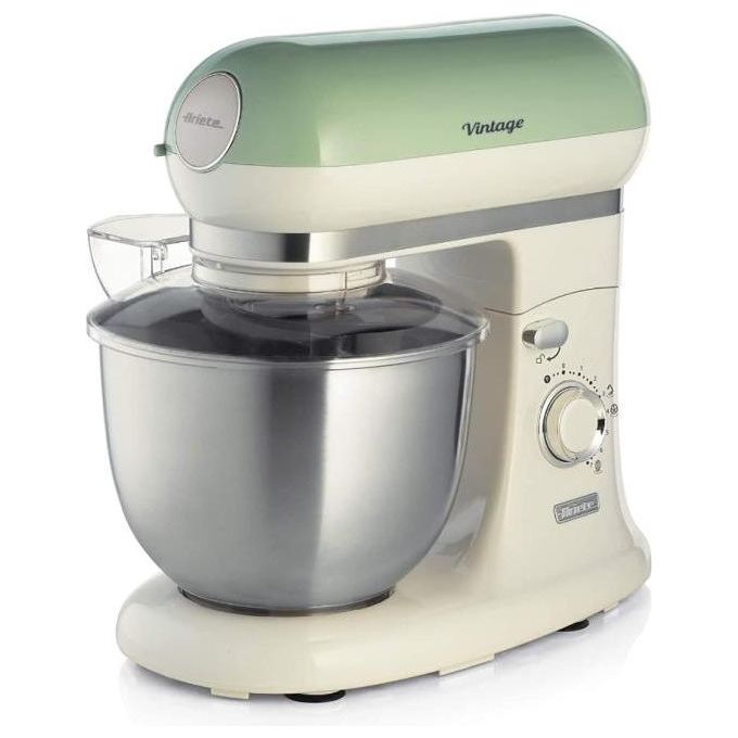 Ariete 1588 Vintage Impastatrice Planetaria Capacita' 5,5 Litri Potenza 2400W 7 velocita' Verde Pastello-Bianco