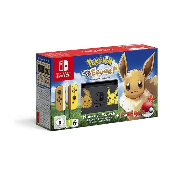 Console Nintendo Switch Pikachu and Eevee Edition + Pokemon: Let's Go Eevee! + Poké Ball Plus