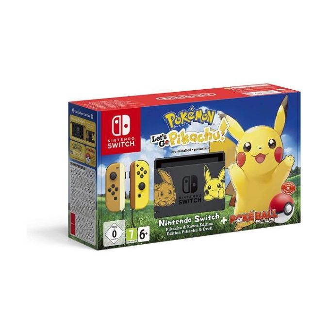 Console Nintendo Switch Pikachu and Eevee Edition + Pokemon: Let's Go Pikachu! + Poké Ball Plus