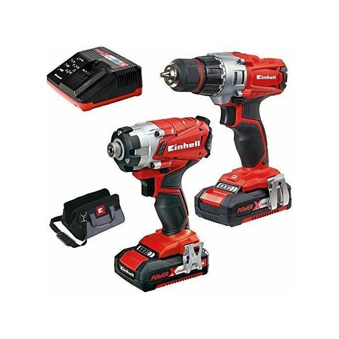Einhell Trapano Avvitatore A 2 Batterie Set KIT_ Impulsi Te-Tk 18