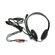 LINK MG08719 Cuffia Stereo Multimediale PC con Microfono ad Asta Cablata Dual Jack 3.5 mm Plug and Play colore Nero