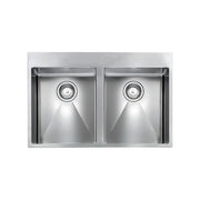 CM 012048XCSSP Filoraggiato Mix Lavello da Incasso 2 Vasche 77 x 50 cm Acciaio Inox Satinato colore Acciaio