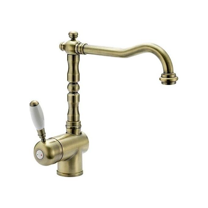 Crolla 2800VO Miscelatore Cucina Monocomando Rustico Bocca Girevole colore Vecchio Ottone
